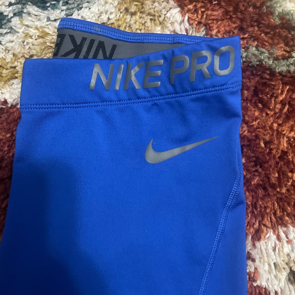 Blue Nike pro Biker shorts
